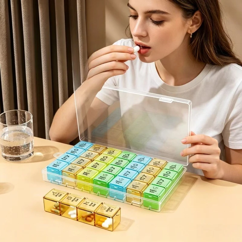 Caja de medicamentos dosificadora portátil plástico - imagen 2