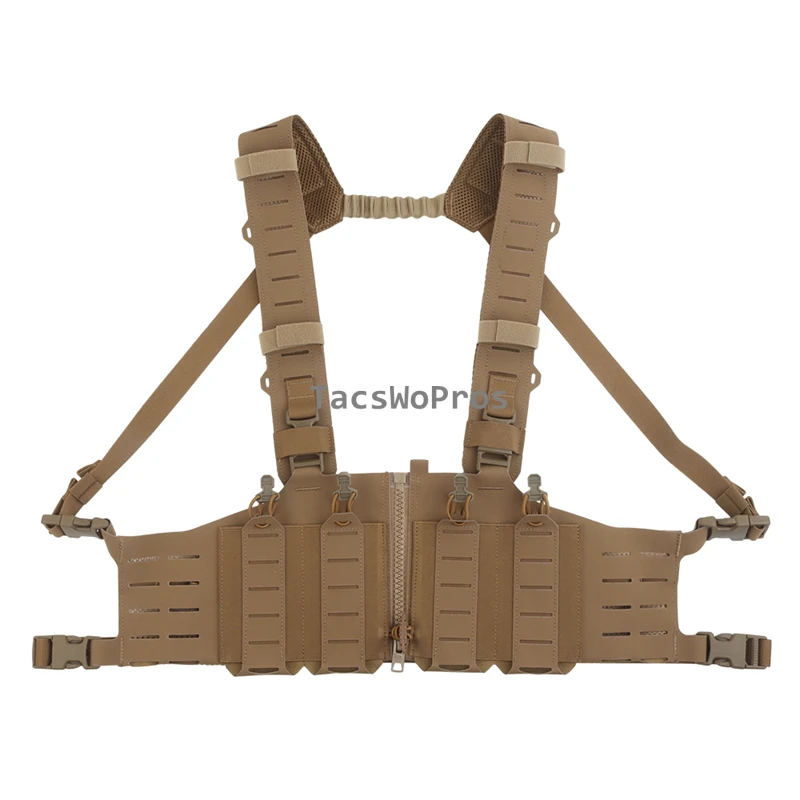 Chaleco táctico MOLLE H-harness ajustable caza Airsoft con bolsas