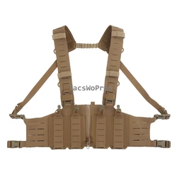 Chaleco táctico MOLLE H-harness ajustable caza Airsoft con bolsas