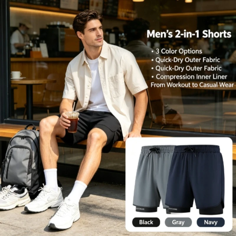 Pantalones cortos de secado rápido para correr transpirables - imagen 2