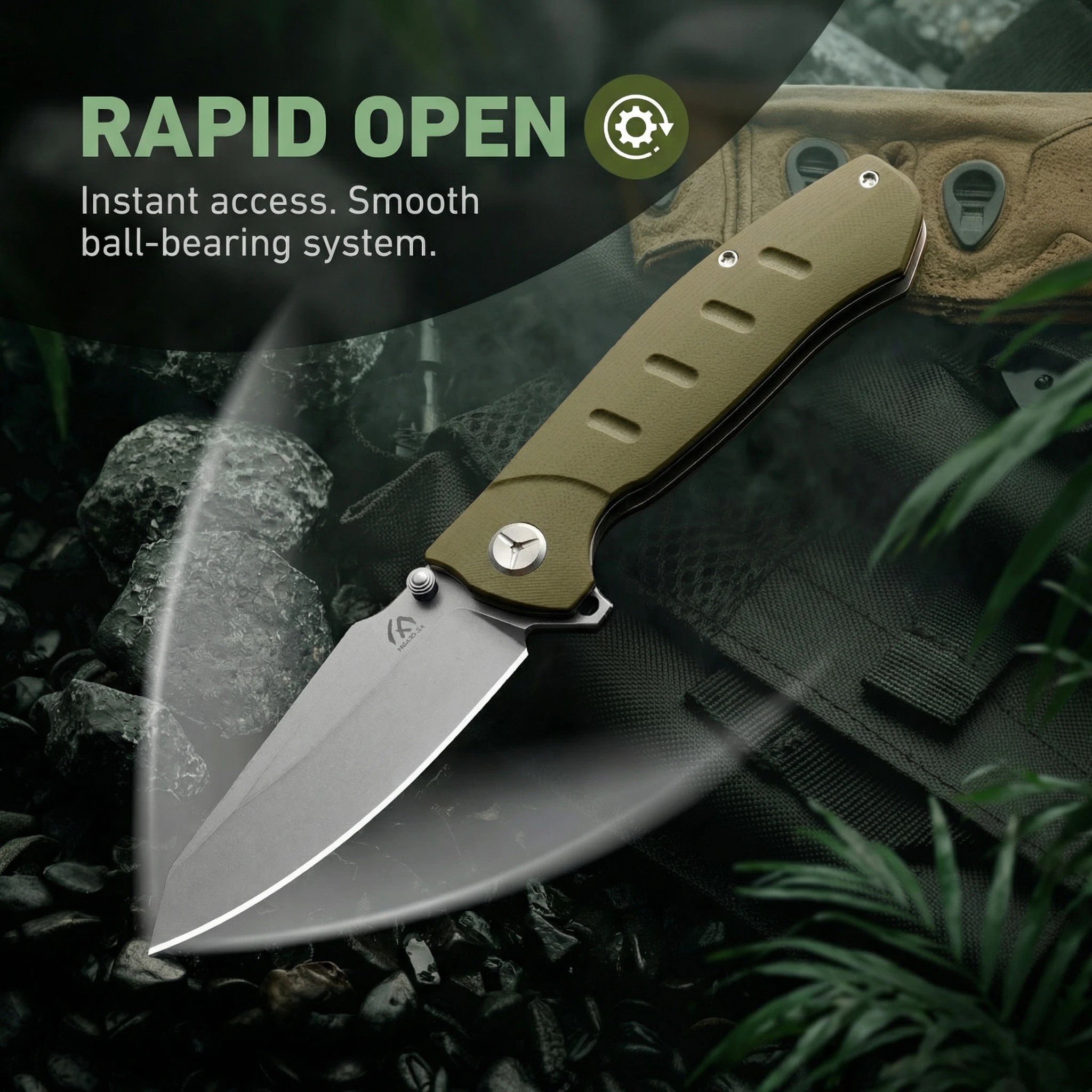 Cuchillo plegable de acero para exteriores y emergencias portátiles - imagen 2