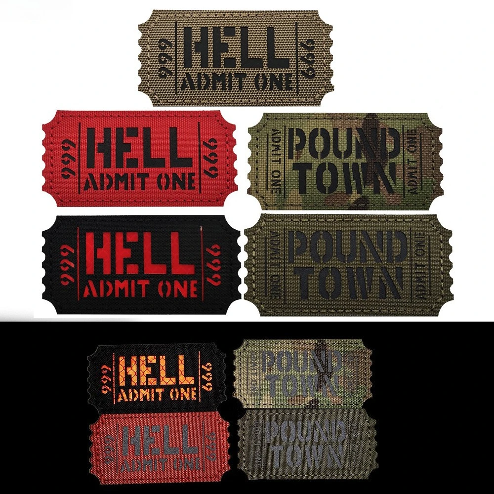 Parche táctico con diseño “boleto de infierno”