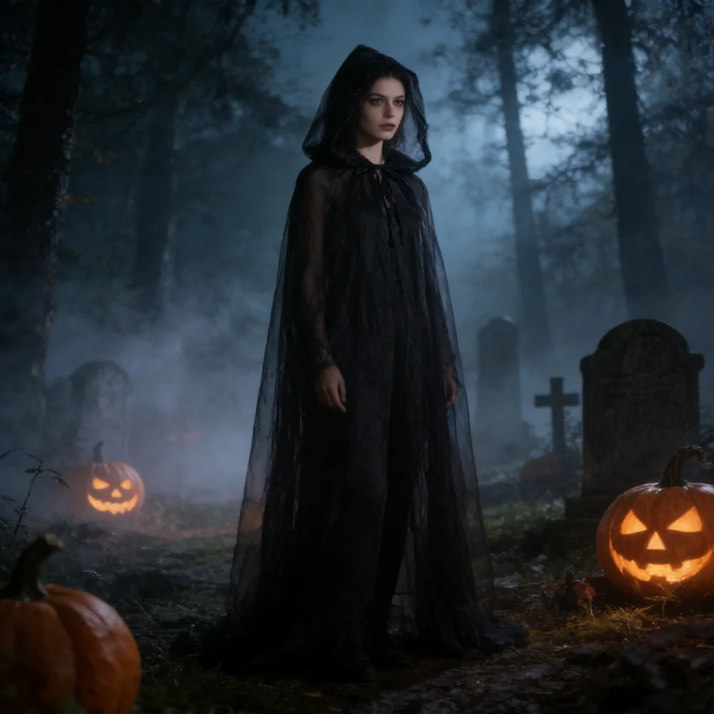 Capa para cosplay y fiestas a tema con estética vampiro/bruja