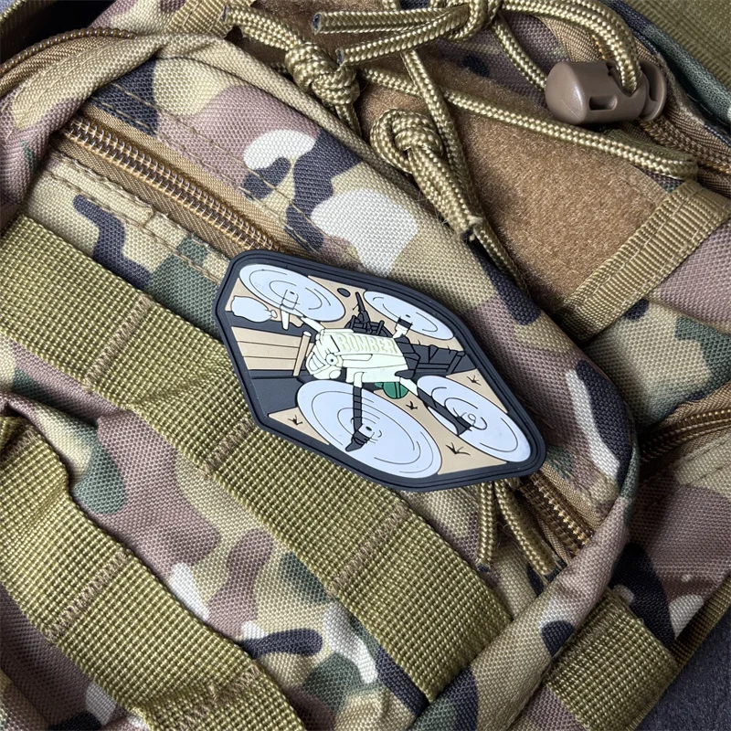Parche táctico UAV militar PVC con gancho y bucle para ropa y mochila - imagen 5