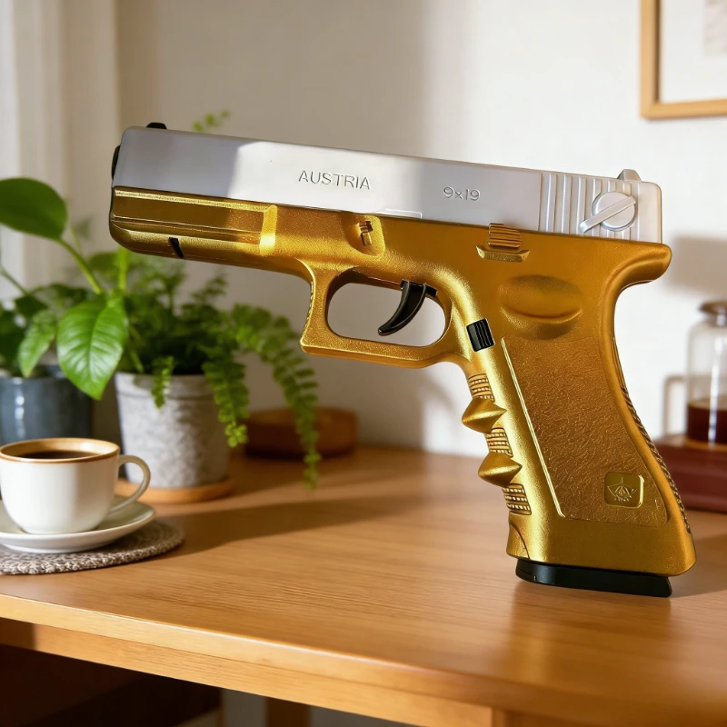 Pistola de juguete dorada y plateada con balas blandas - imagen 5