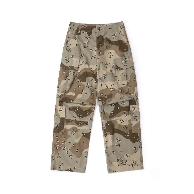 Pantalones tácticos camuflaje algodón cuadros varios bolsillos hombre