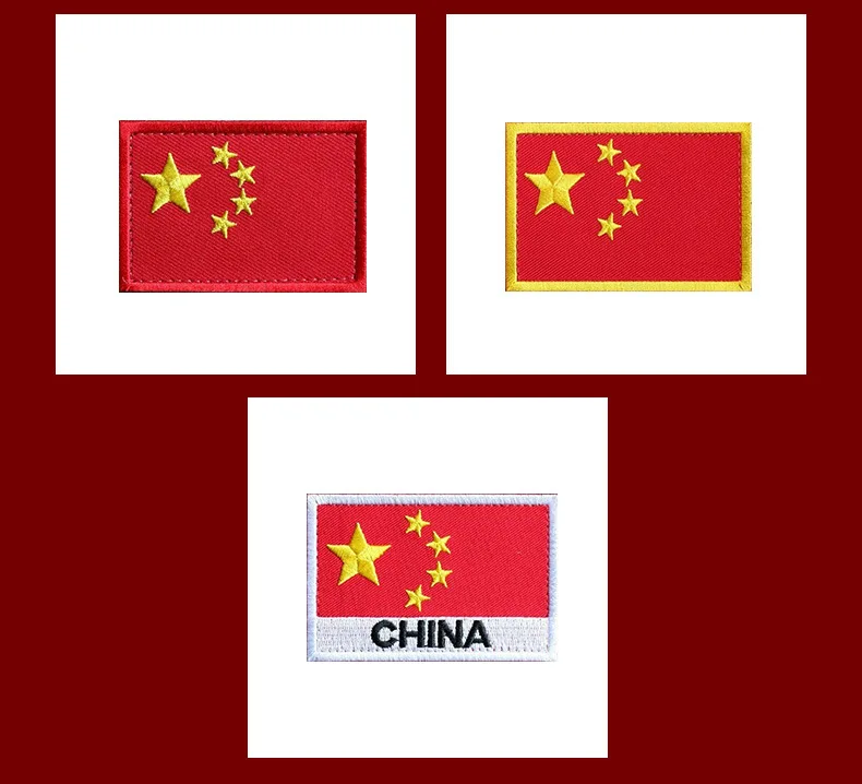 Parche táctico bordado bandera China PRC con respaldo de gancho - imagen 3