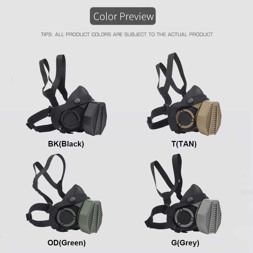 Respirador táctico media cara reutilizable – Airsoft, paintball - imagen 5