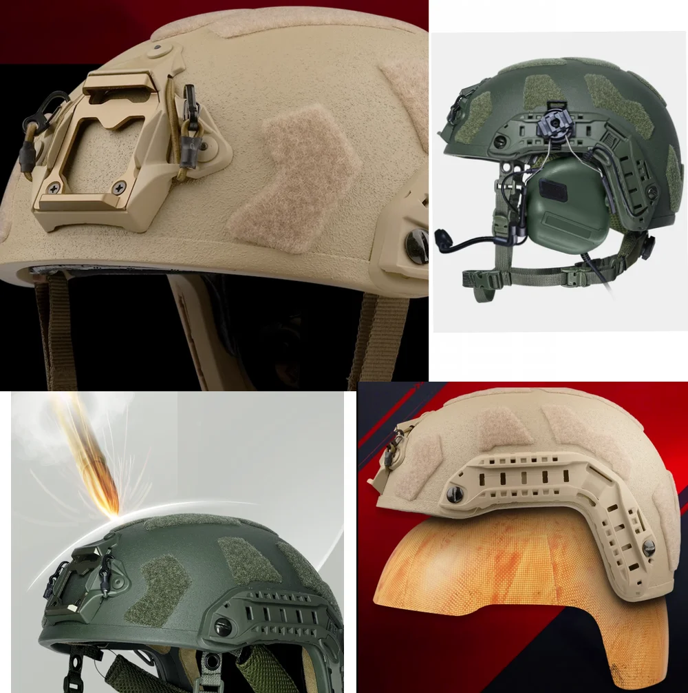 FAST SF casco balístico corte alto aramida NIJ IIIA antibalas - imagen 4