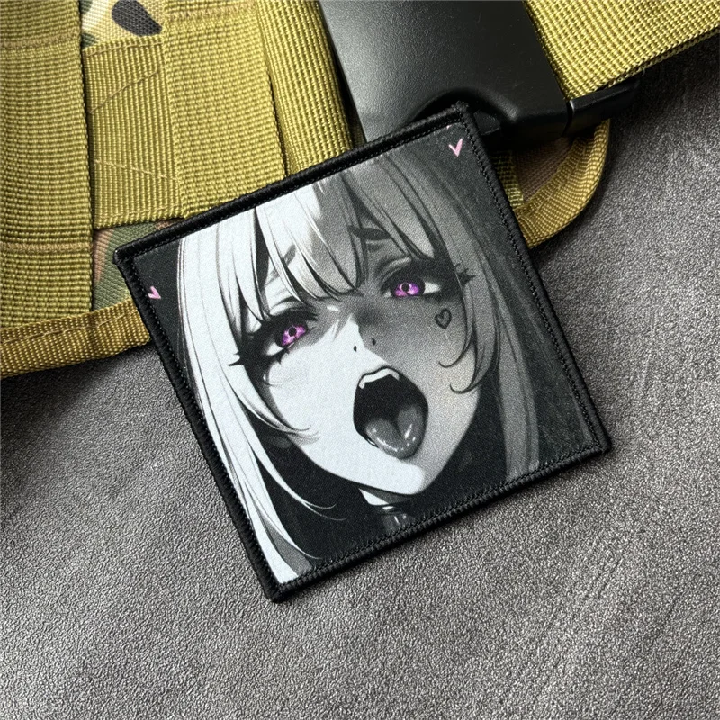 Parche táctico chica anime – Insignia gancho y bucle para ropa y mochila - imagen 5
