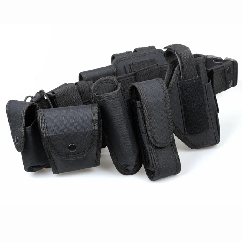 Cinturón táctico Airsoft en nailon ajustable con funda de pistola - imagen 3