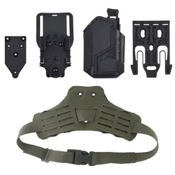 Fundas pierna tácticas MOLLE QLS – Plataforma ajustable para airsoft y caza