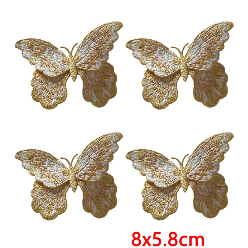 Parche bordado mariposa azul turquesa degradado vintage para coser - imagen 4