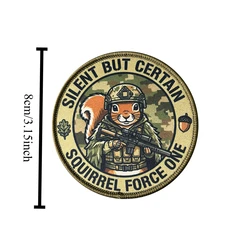 Squirrel Force One – Parche militar bordado con velcro táctico