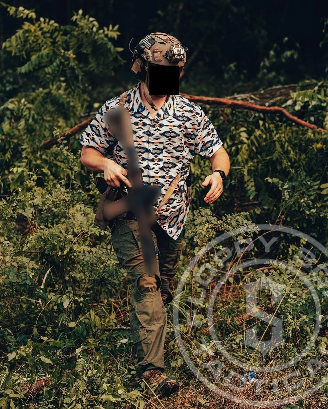Camisa táctica QILO manga corta estampado hawaiano airsoft - imagen 5