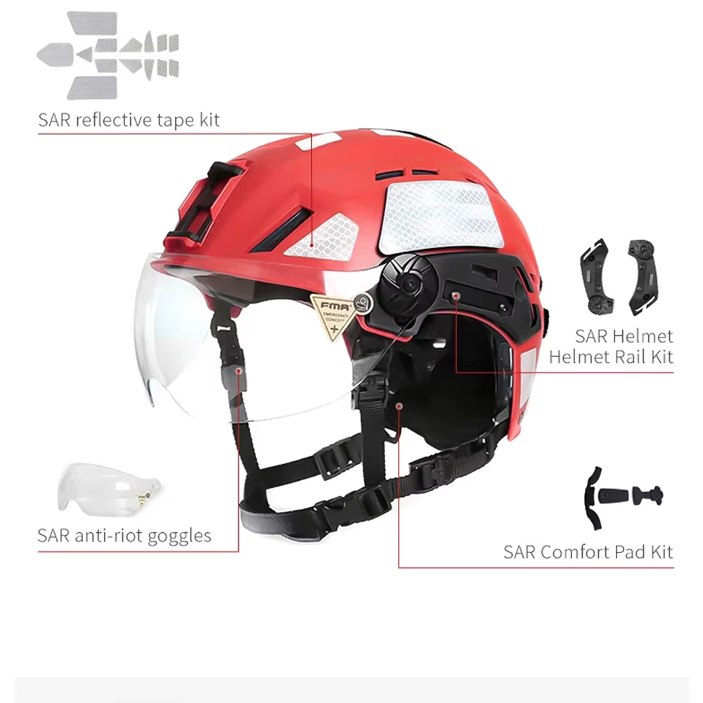 FMA EX SAR casco táctico ligero con visera para rescate - imagen 2