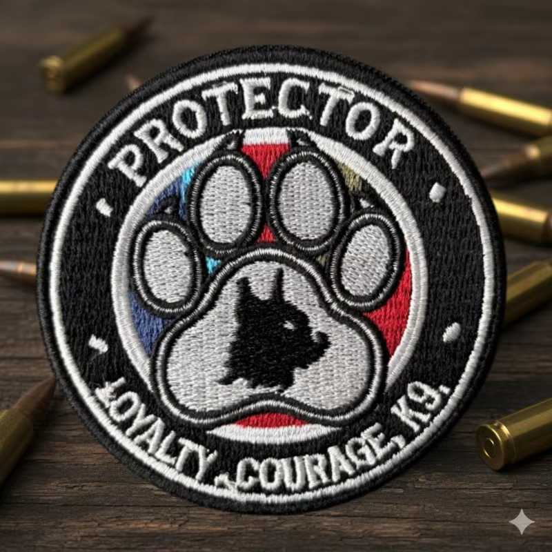 Parche táctico bordado PROTECTOR K9 con gancho y bucle - imagen 3