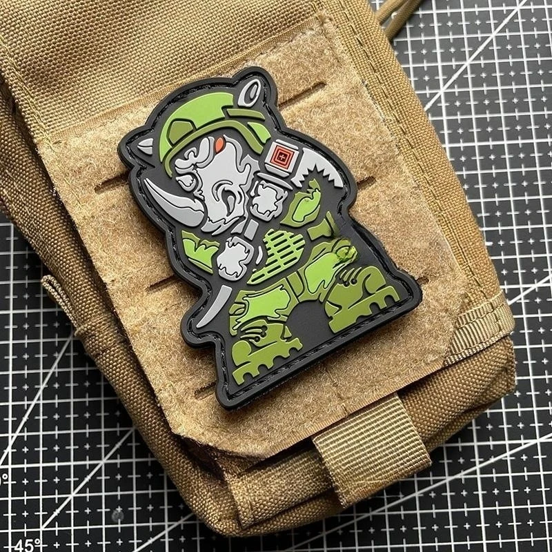 Parche táctico Rhino – PVC 3D adhesivo para chaleco MOLLE - imagen 5