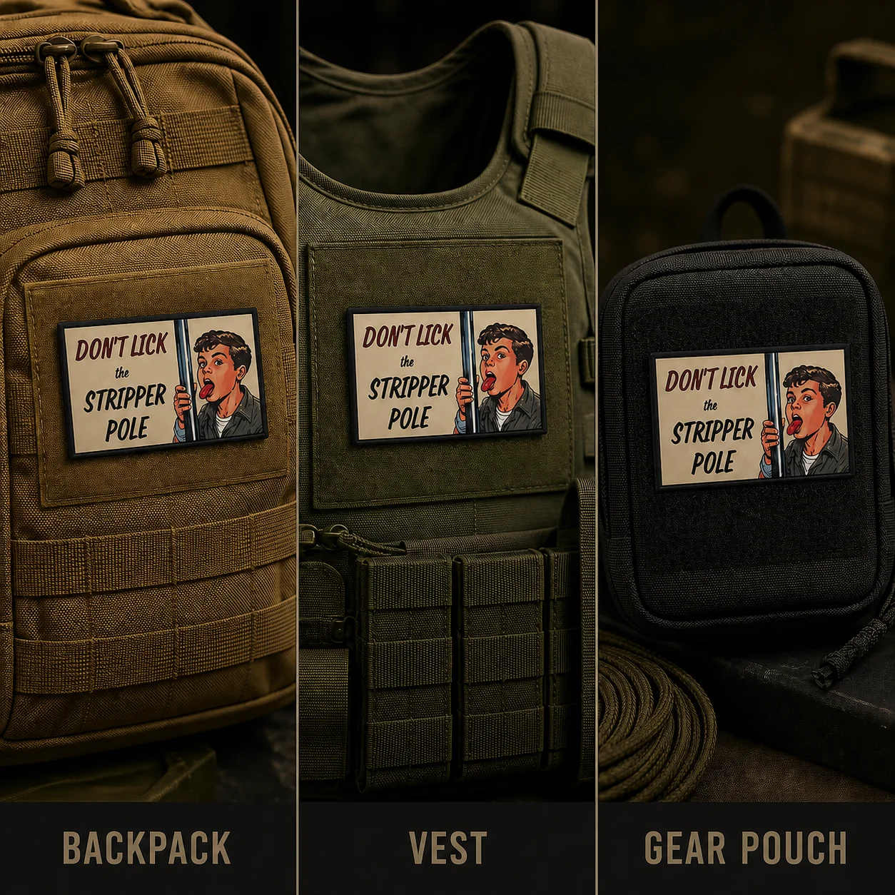 Parche táctico velcro humor vintage No lames el poste para airsoft - imagen 3