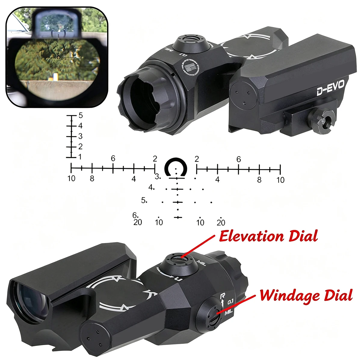 Mira telescópica táctica 6X con visor réflex 1X para rifle - imagen 2