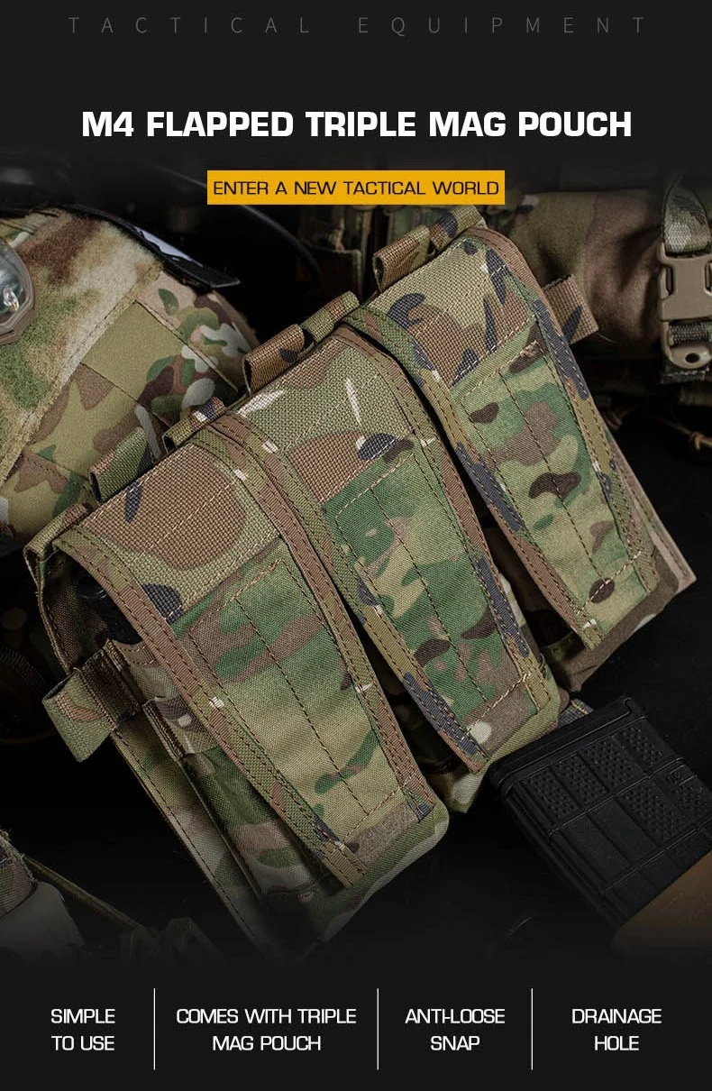 Porta Cargadores Triple Magnético 5.56 – Compatible MOLLE AVS SPC - imagen 3