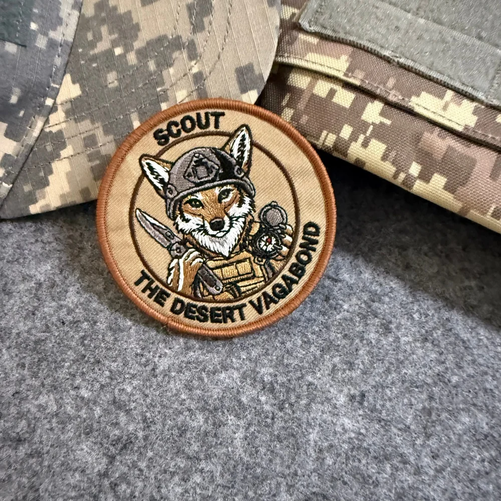 Fox Morale parche táctico bordado Scout desierto con velcro - imagen 4