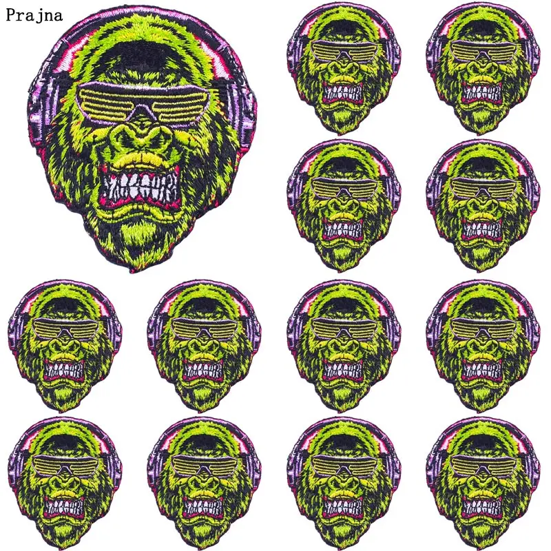 Prajna parches termoadesivos Punk Rock mono oso rey bordados - imagen 2
