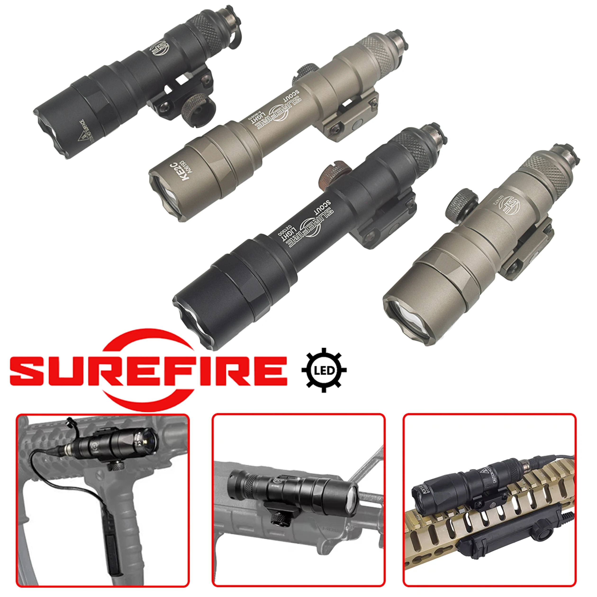 Surefire soporte linterna táctica desplazado Picatinny y MLOK - imagen 4