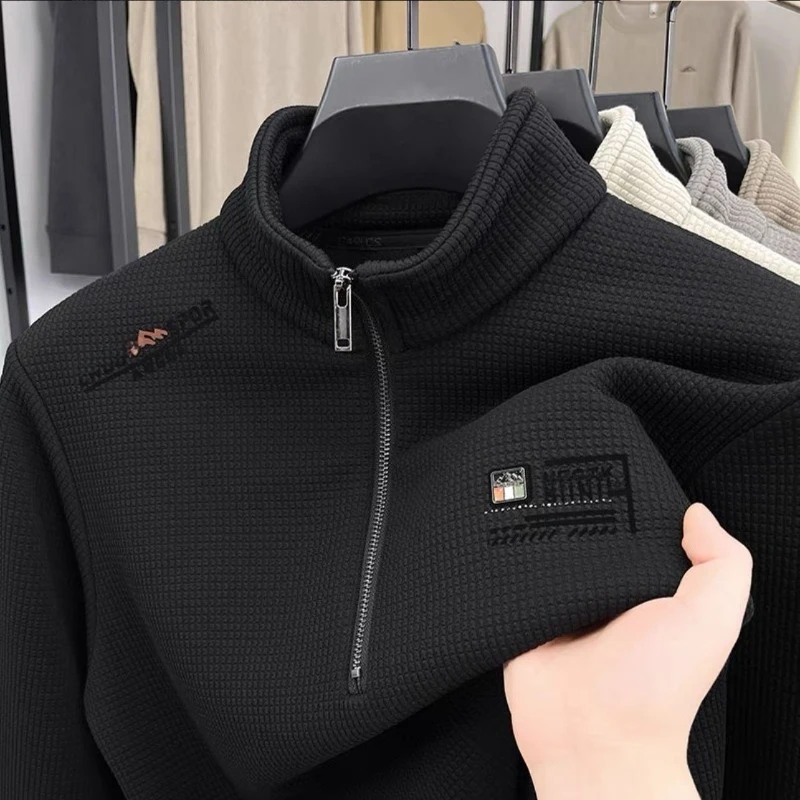 Sudadera hombre forro polar clásico cuello alto cremallera cuadros - imagen 2