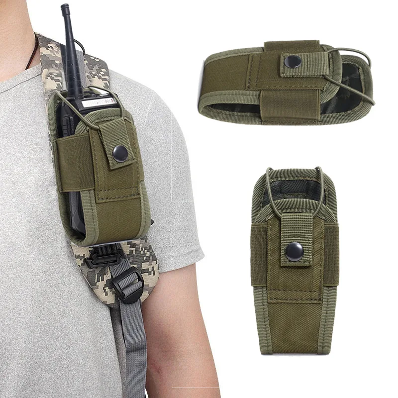 Bolsa MOLLE walkie-talkie táctica – Portador con bolsillo para radio