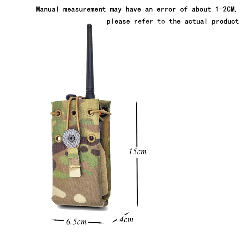 Funda táctica MOLLE para walkie talkie lateral con bolsillo - imagen 3