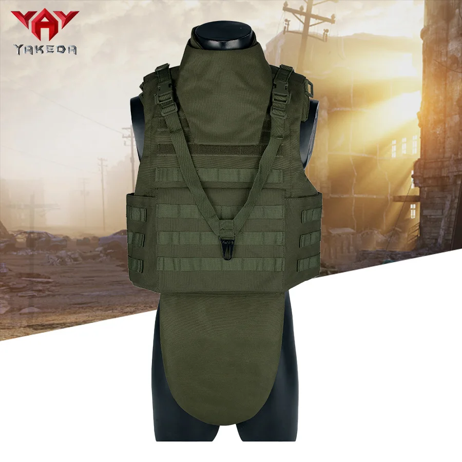YAKEDA chaleco táctico de protección completa con cuello PALS - imagen 2