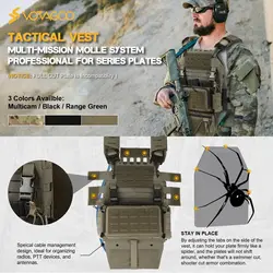 VOTAGOO Chaleco Táctico MOLLE Ajustable con Bolsa de Almacenamiento