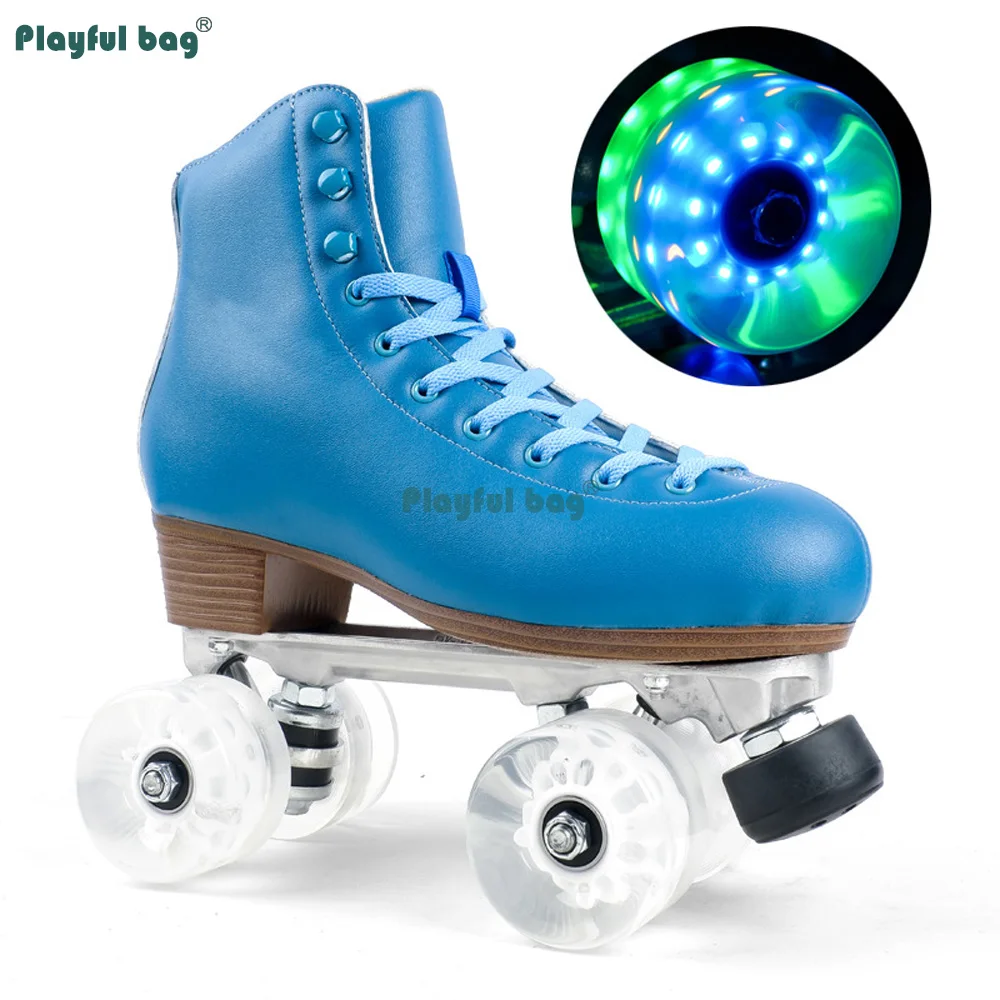 Ruedas patines doble fila sin luces con rodamientos de repuesto - imagen 4