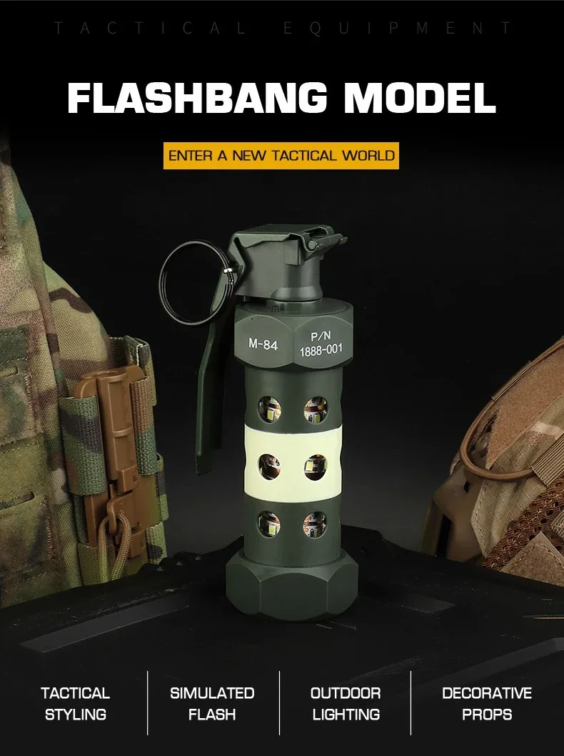 Modelo de Granada Flashbang de aleación ABS en color verde