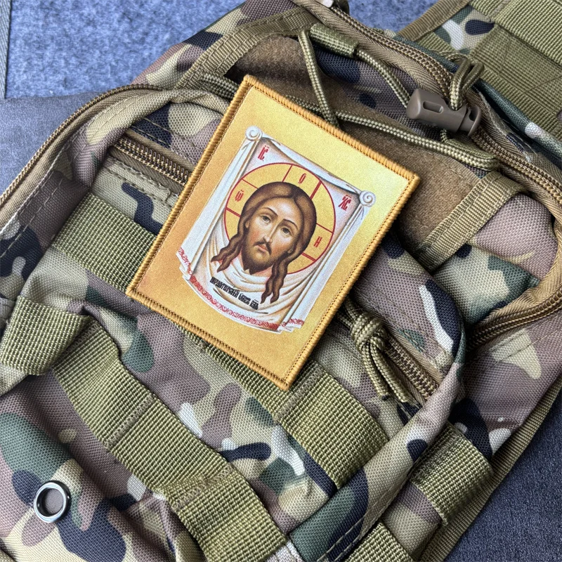 Parche táctico Jesús bordado gancho y bucle para mochila