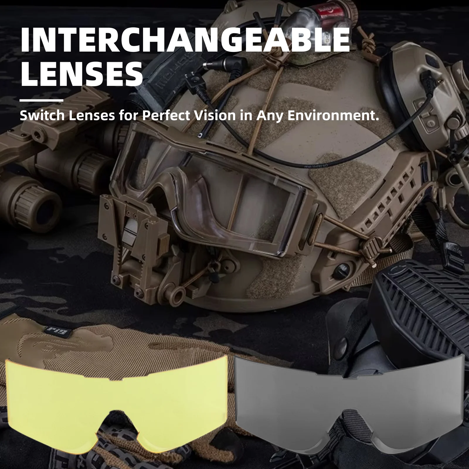 Gafas Airsoft tácticas protección UV antideslumbrantes resistentes impactos - imagen 4