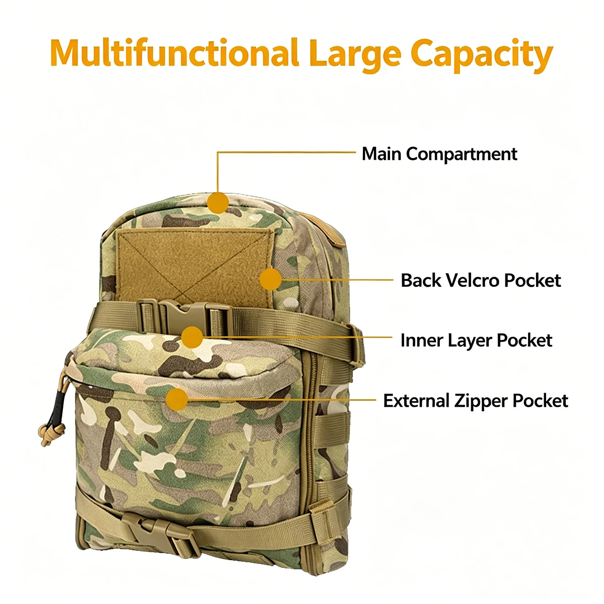 Mochila táctica de hidratación MOLLE impermeable ligera entrenamiento