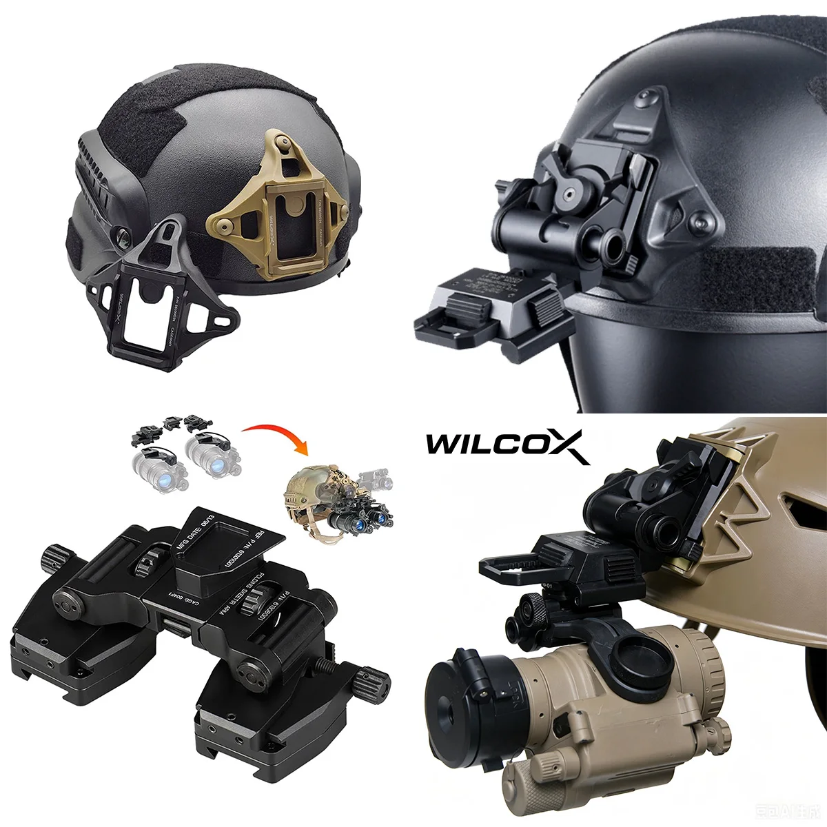 Soporte casco metálico Wilcox L4 G24 para NVG con J Arm