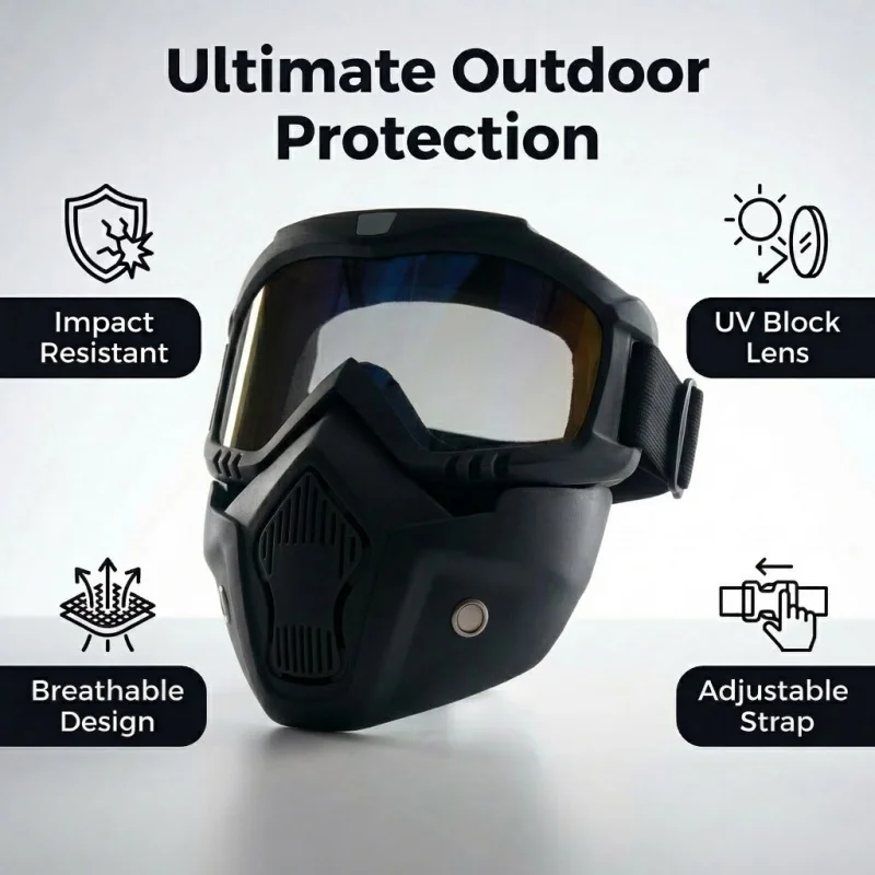 Gafas antipolvo ajustables transpirables para moto y aire libre - imagen 4
