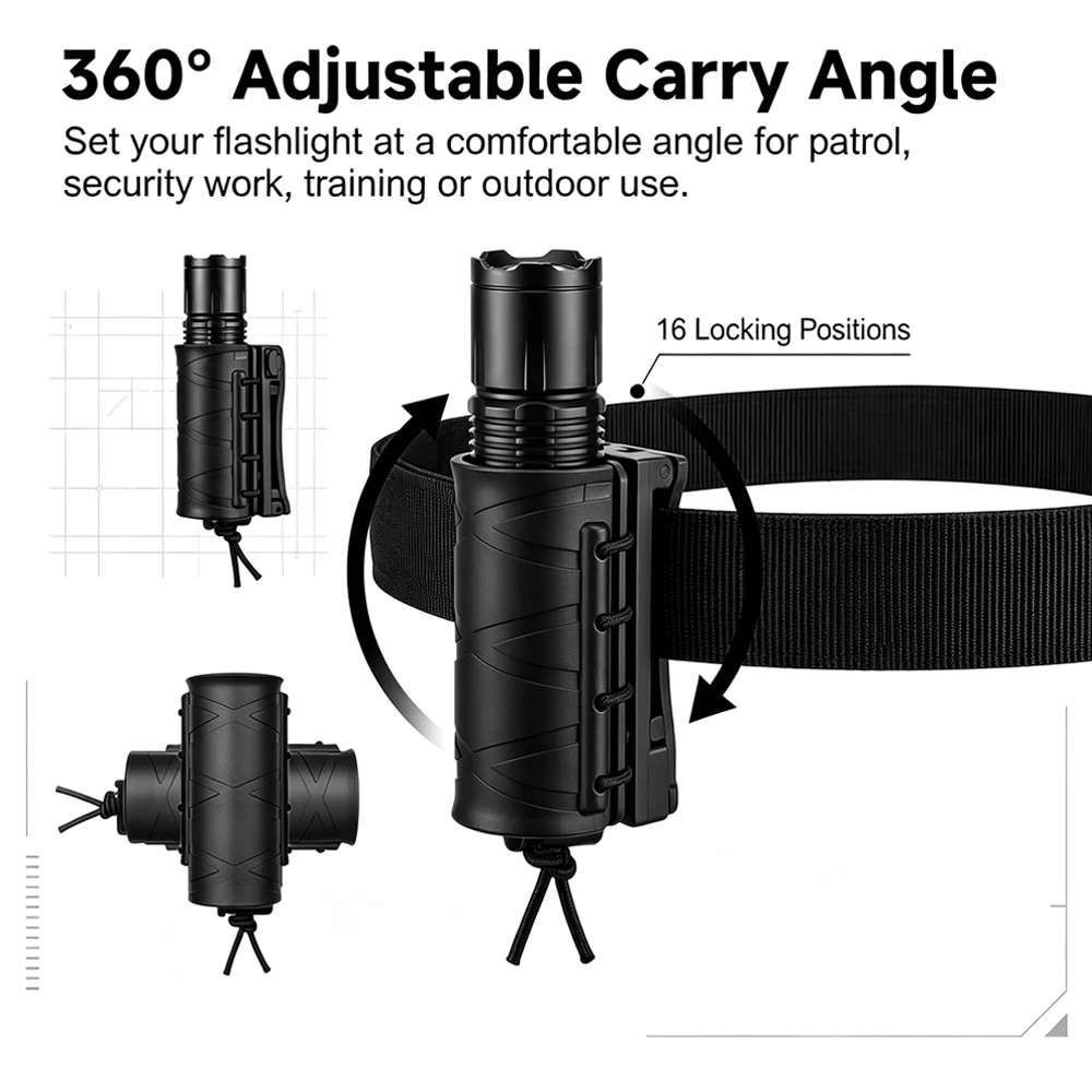Funda táctica de linterna MOLLE giratoria 360° - imagen 5