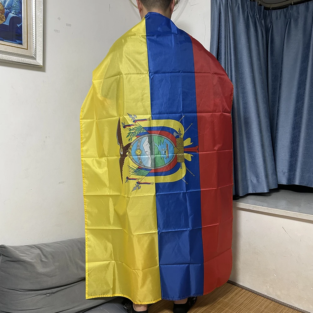 Bandera de Ecuador tipo chal de poliéster para exterior e interior