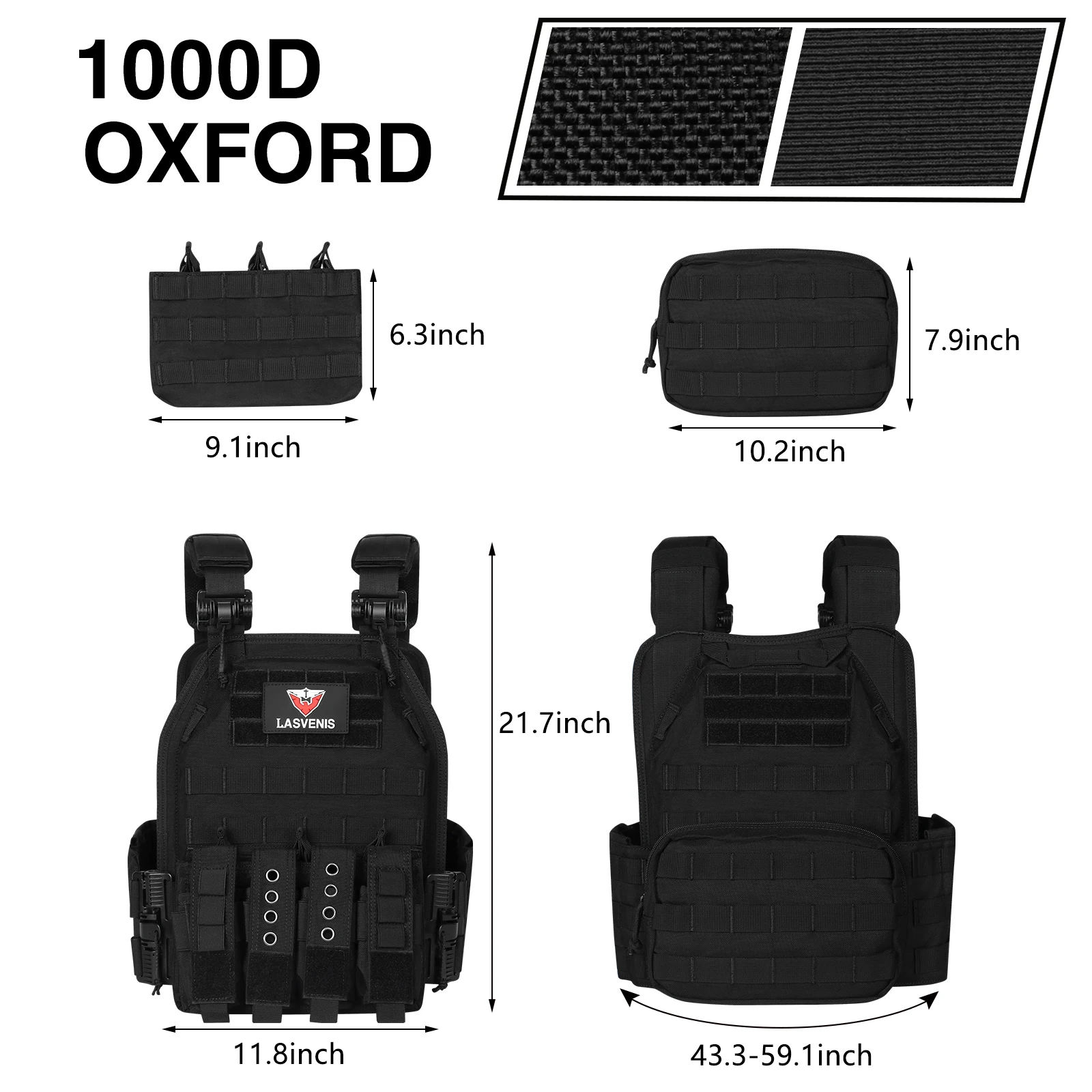Chaleco táctico MOLLE Airsoft caza portaplacas liberación rápida - imagen 4
