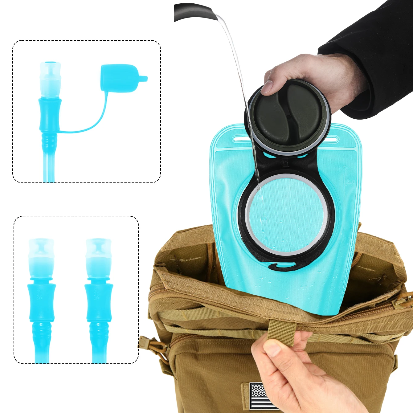 Bolsa de hidratación blanda con accesorios y sistema MOLLE - imagen 4