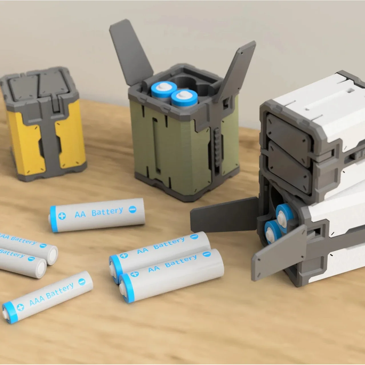 Caja almacenamiento baterías estilo robot táctica resistente exterior - imagen 3
