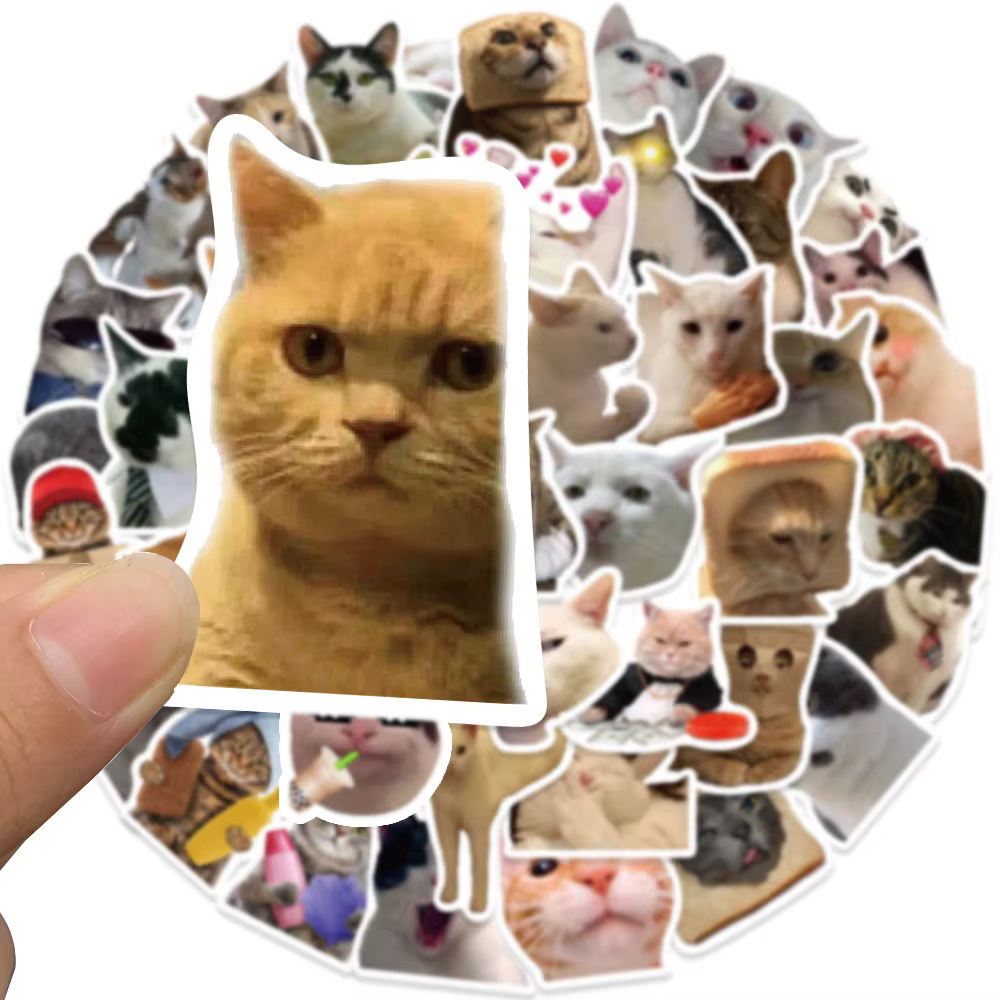 Pegatinas gato meme decorativas para cuaderno y portátil – Infantil - imagen 4