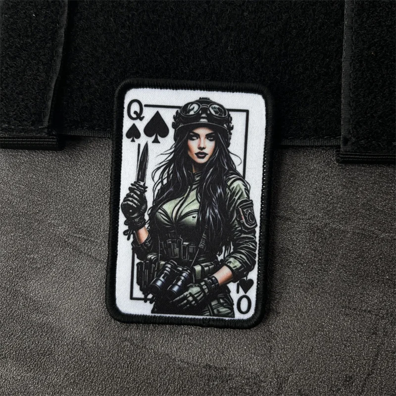 Parche táctico de chica anime con velcro para mochila o uniforme