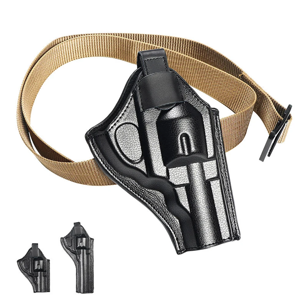 Funda táctica de revólver cuero universal rápida Airsoft para caza - imagen 4