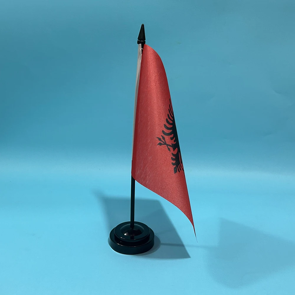 Bandera de Albania – Escritorio 21x14 cm – Nacional para oficina o mesa - imagen 3