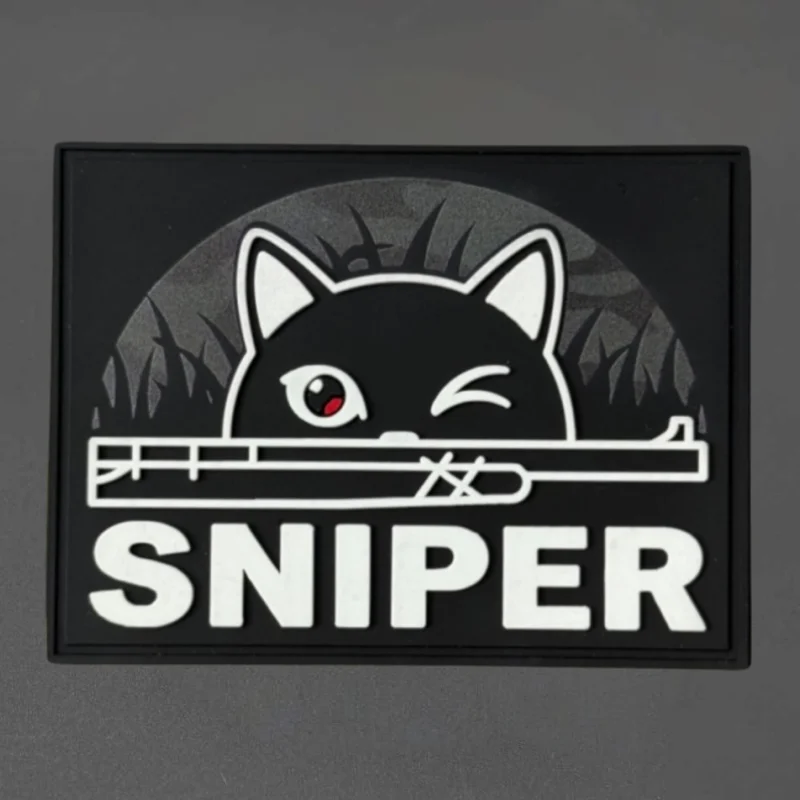 Parche táctico PVC SNIPER Gato Negro con velcro gancho-bucle